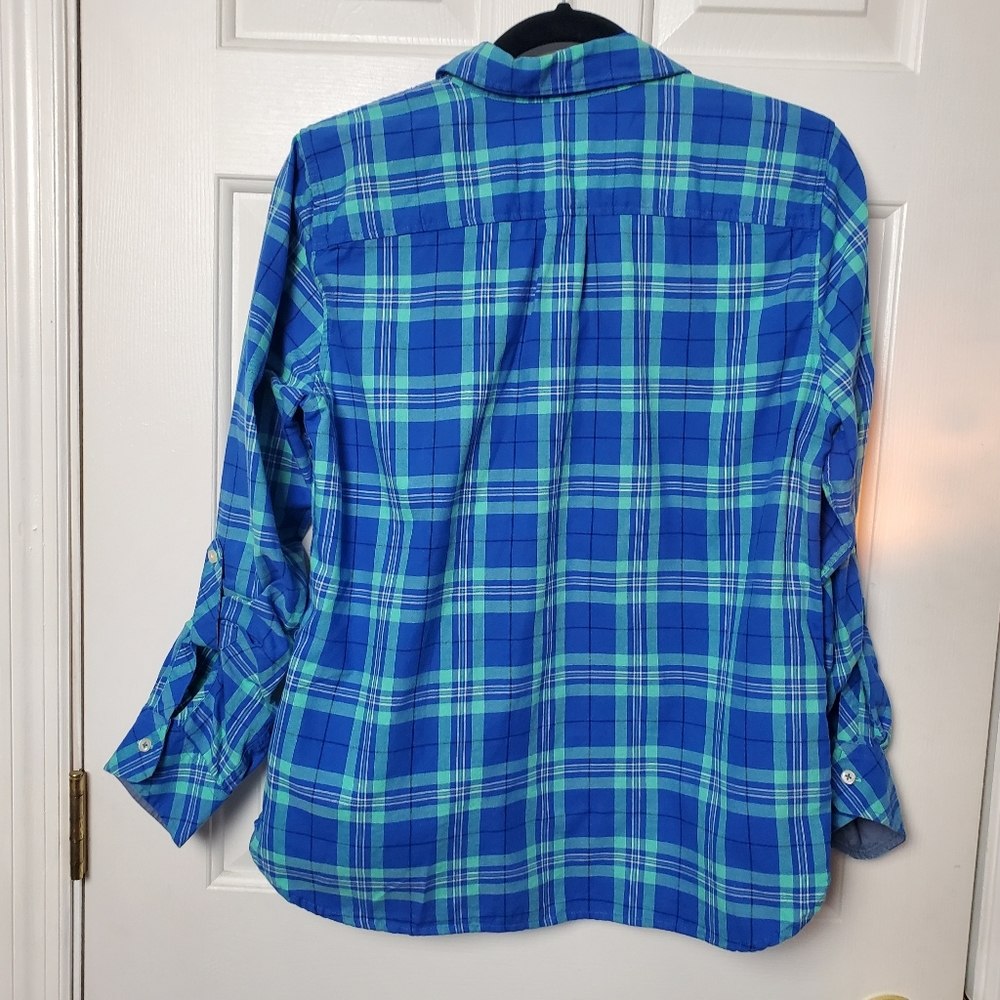 Talbots Size Medium Flannel Button Down - image 5